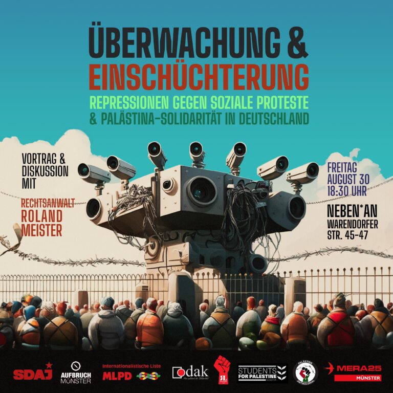 Überwachung und Einschüchterung: Repressionen gegen soziale Proteste und Palästina-Solidarität in Deutschland