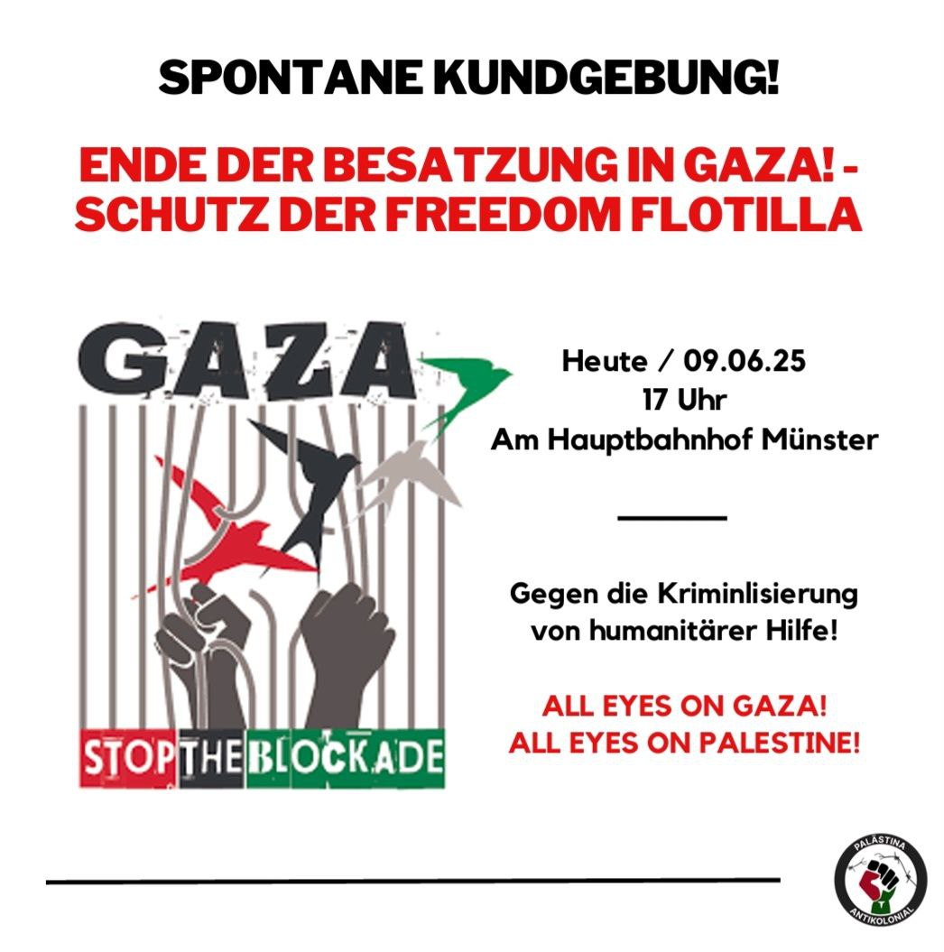 Eil Kundgebung: Ende der Besatzung in Gaza, Schutz für die Freedom Flotilla!