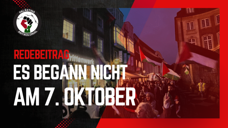 Kein Frieden auf besetztem Land – Redebeitrag DEMO „Palestine will be free“ 07.10.2025