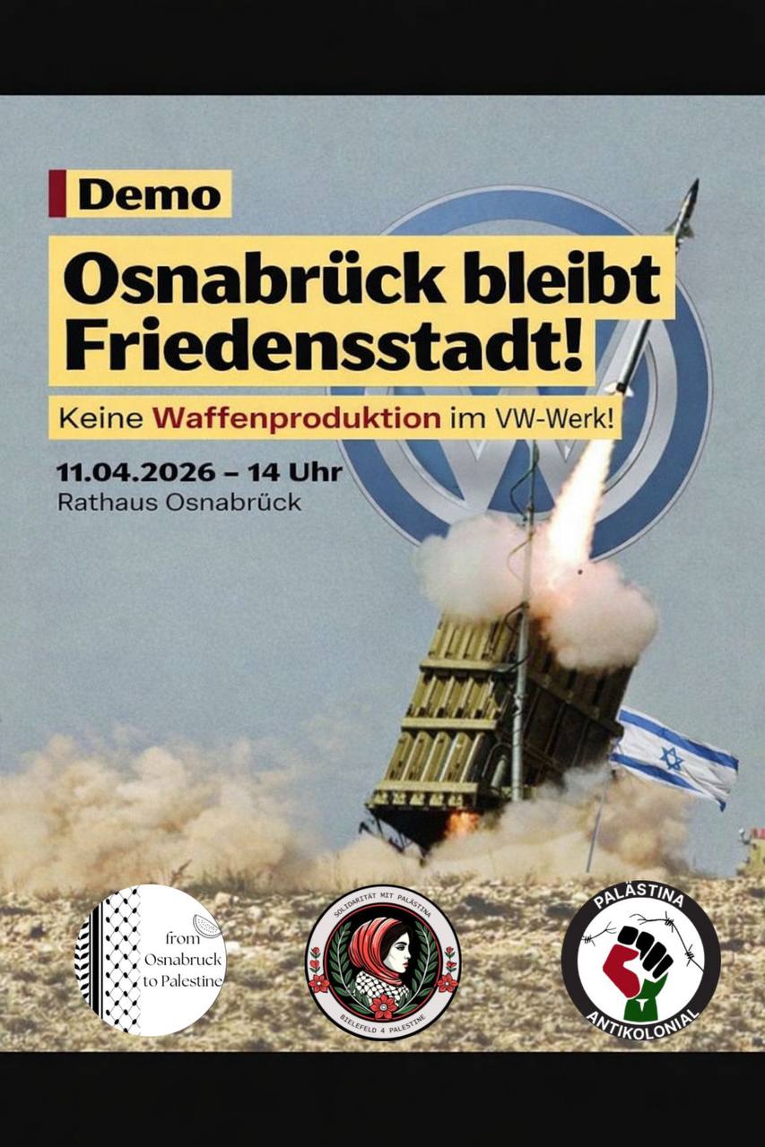 Demo: Osnabrück bleibt Friedensstadt! Keine Waffenproduktion im VW-Werk