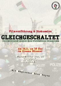 Filmvorführung und Diskussion: „Gleichgeschaltet – Deutschland gegen den Palästina Kongress“